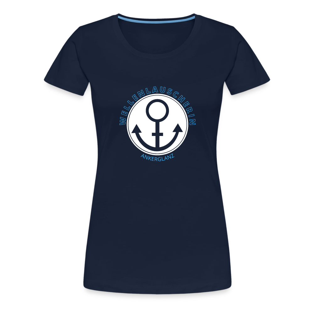 Mädels T-Shirt | Wellenlauscherin - Navy