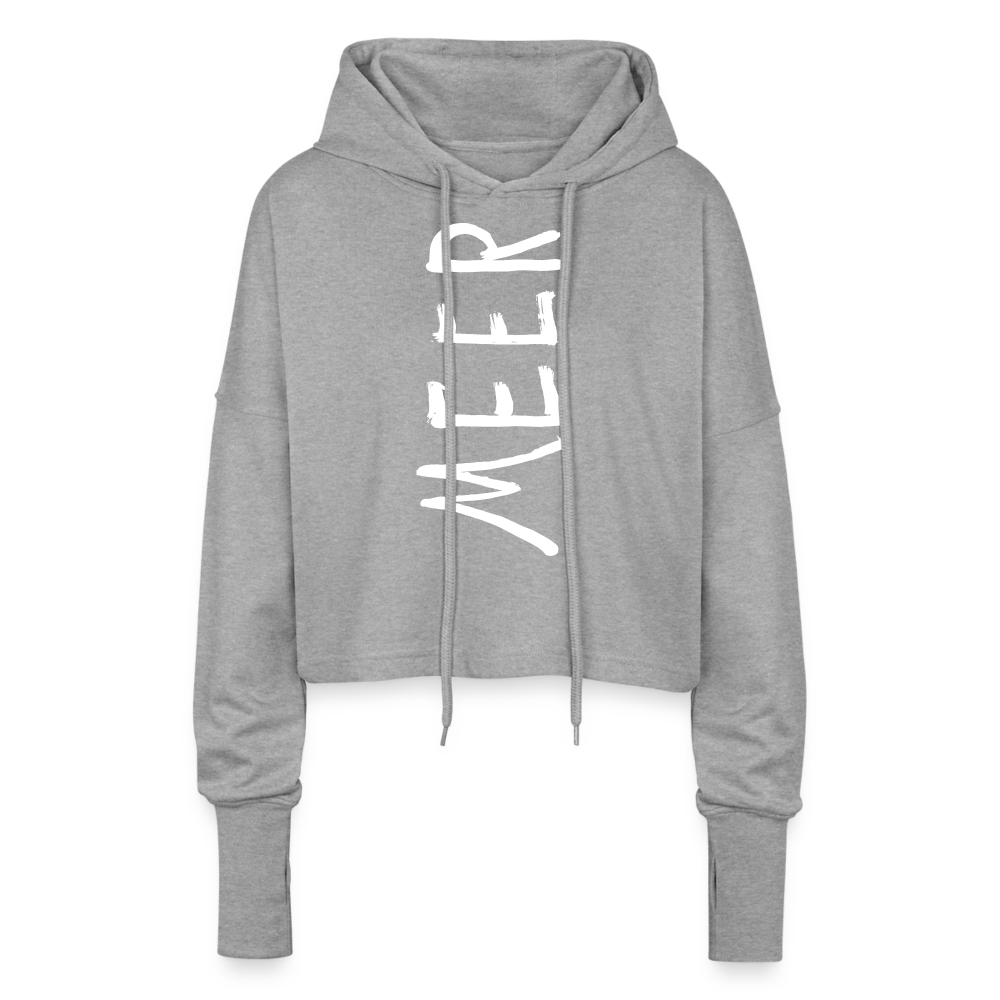 Cropped Mädels Hoodie | MEER - Grau meliert