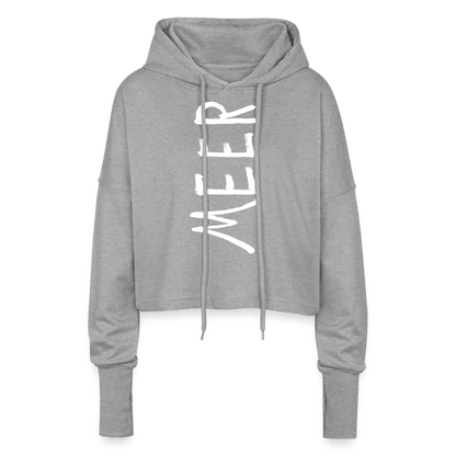 Cropped Mädels Hoodie | MEER - Grau meliert